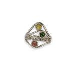 Sterling Silver Tourmaline and CZ Ring