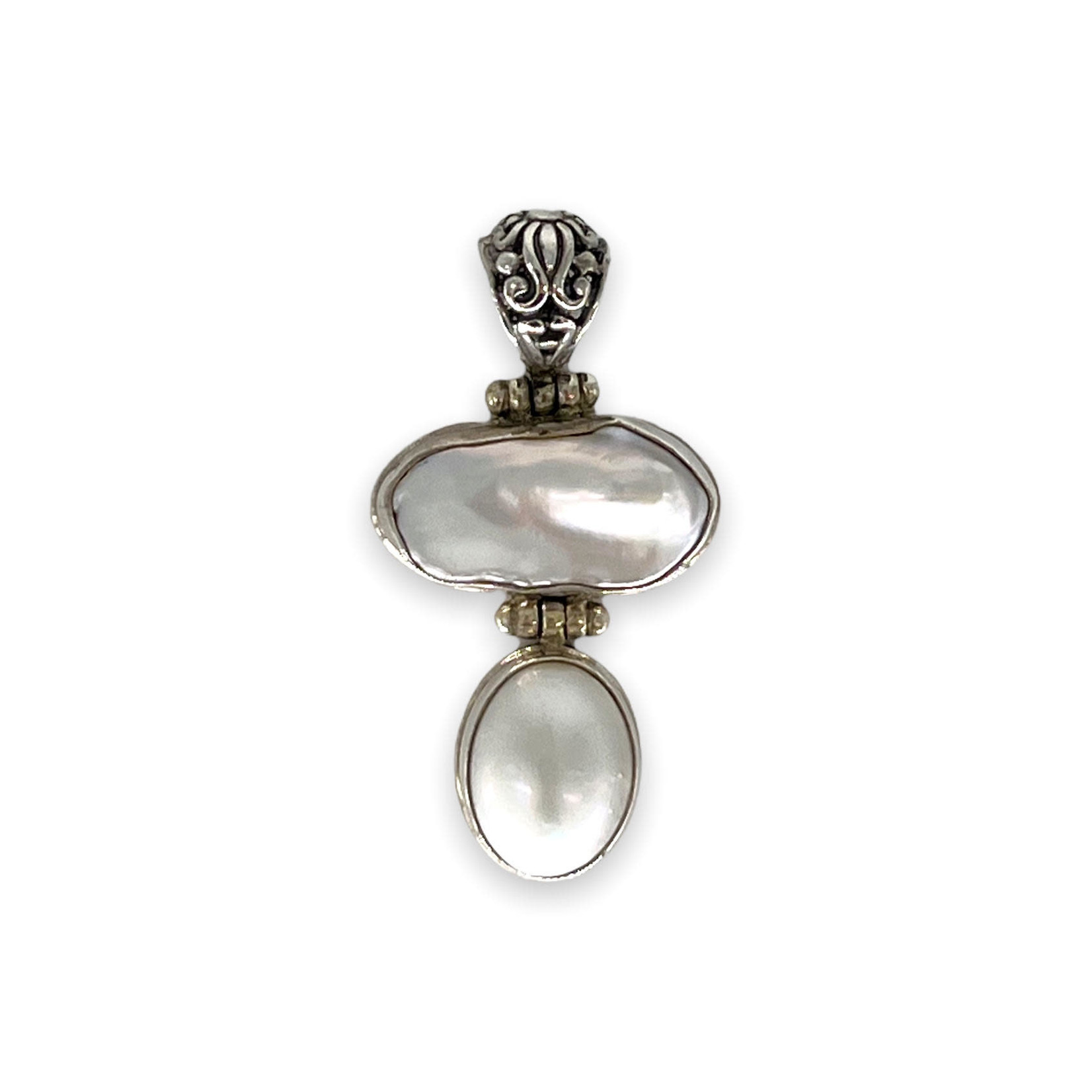 Sterling Silver Baroque and Freshwater Pearl Pendant