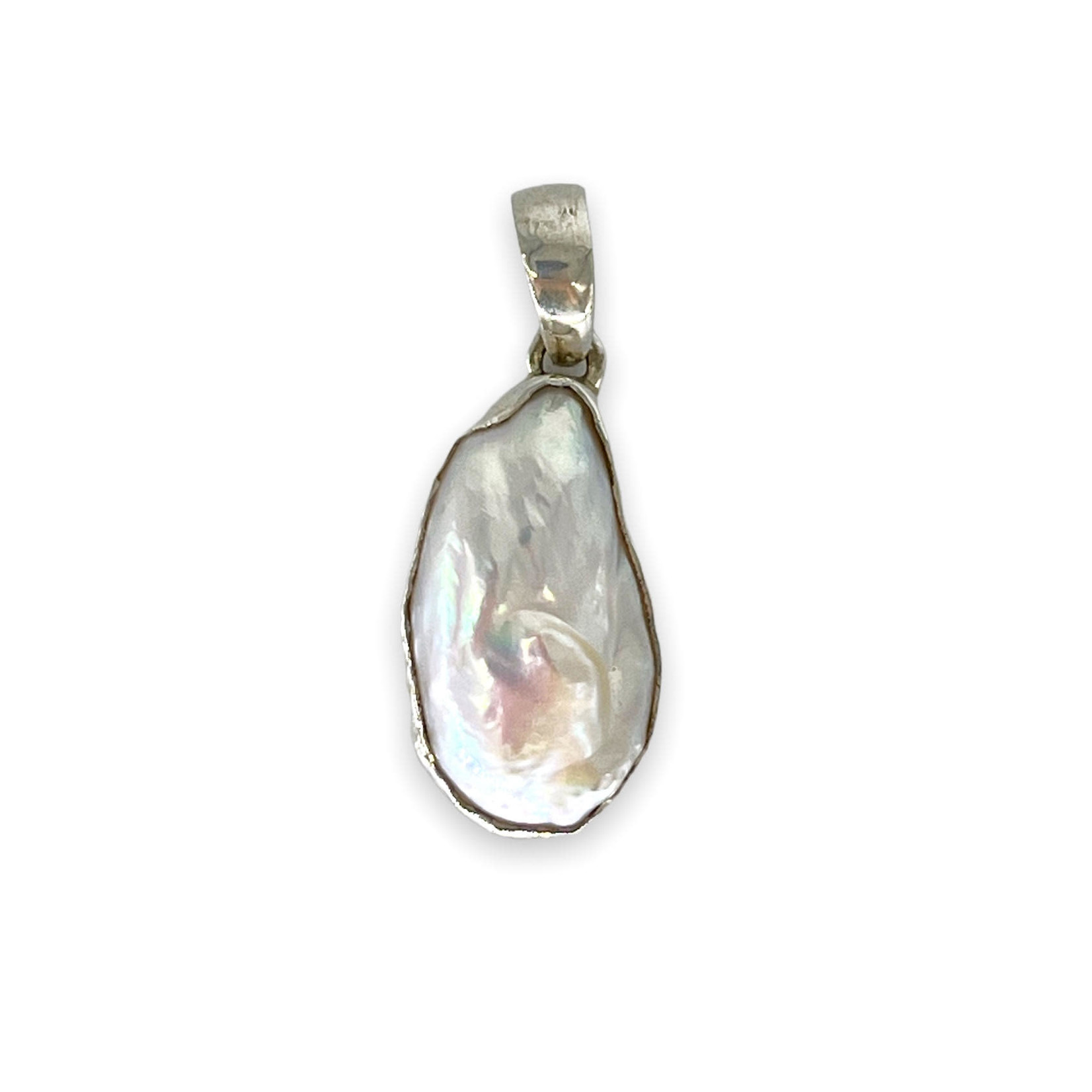 Sterling Silver Wrapped Baroque Pearl Pendant
