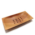 Hand Carved Fruitwood Soap Dish Rectangle