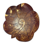 Hand Carved Cocoshell Soap Dish Hibiscus