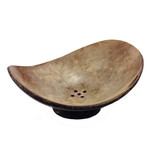 Hand Carved Cocoshell Soap Dish Plain with Holes