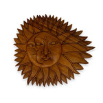 Hand Carved Plaque Sun and Moon, 40cm