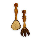 Hand Carved Coconut Shell Salad Set Pineapple