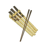 Chopsticks with Sleeves and Rest, Set of 4 Palm