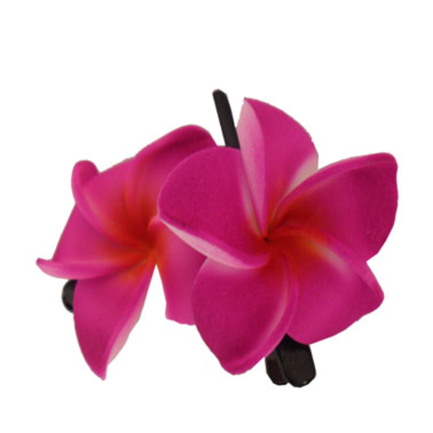 2" Foam Plumeria Hair Clip,  Fuchsia Set of 2