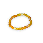 Yellow Striped Agate Gemstone Stretch Bracelet 6mm