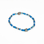 Beaded Stretch Anklet, Pack of 5 Blue/Butterfly