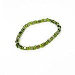Brass Bead Stacker Stretch Bracelet Green