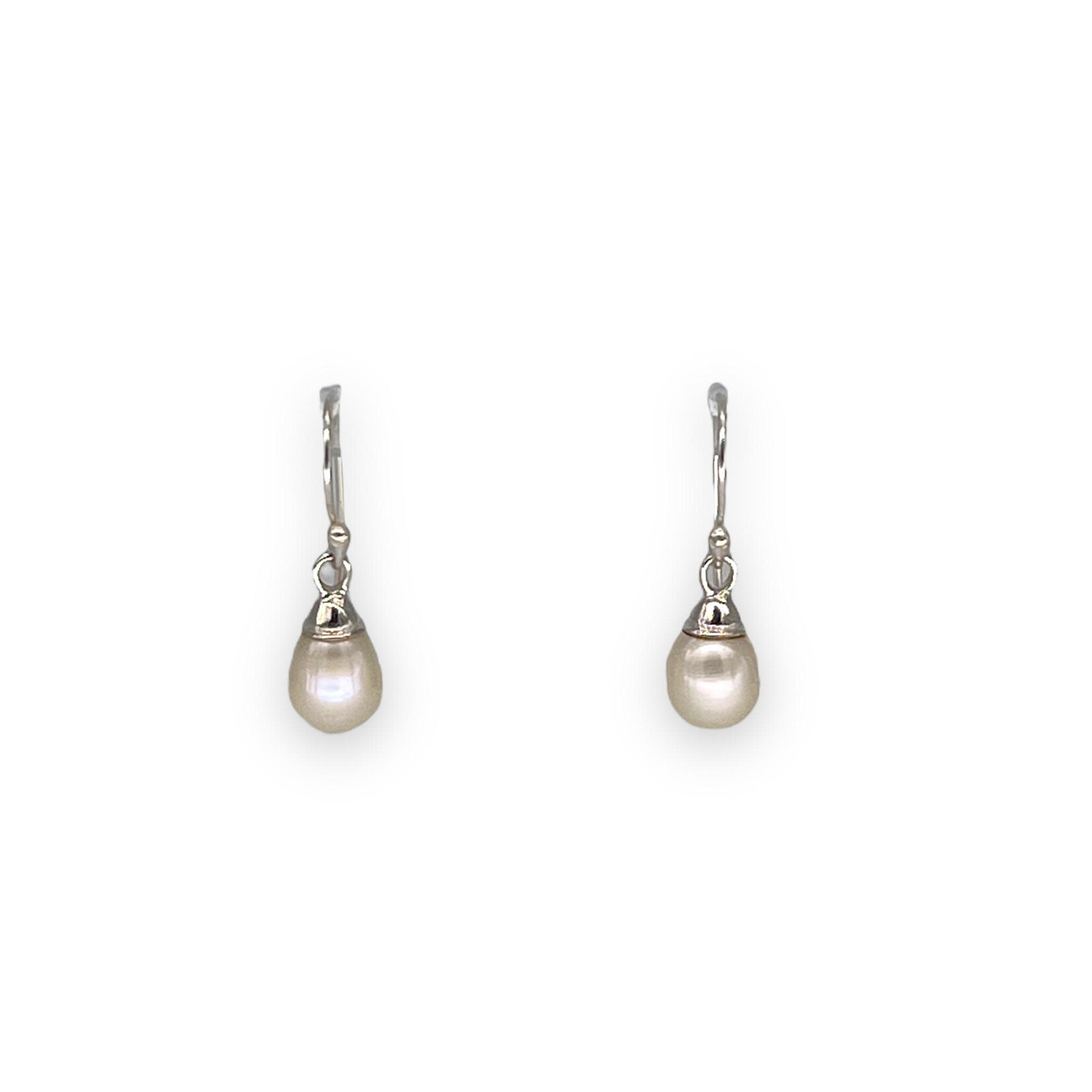 SE428 Sterling Silver White Pearl Capped Earrings