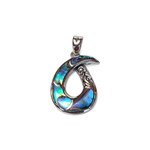 P329 Sterling Silver Paua Shell Loop Pendant