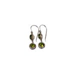 SE451 Sterling Silver Peridot Dangle Earrings