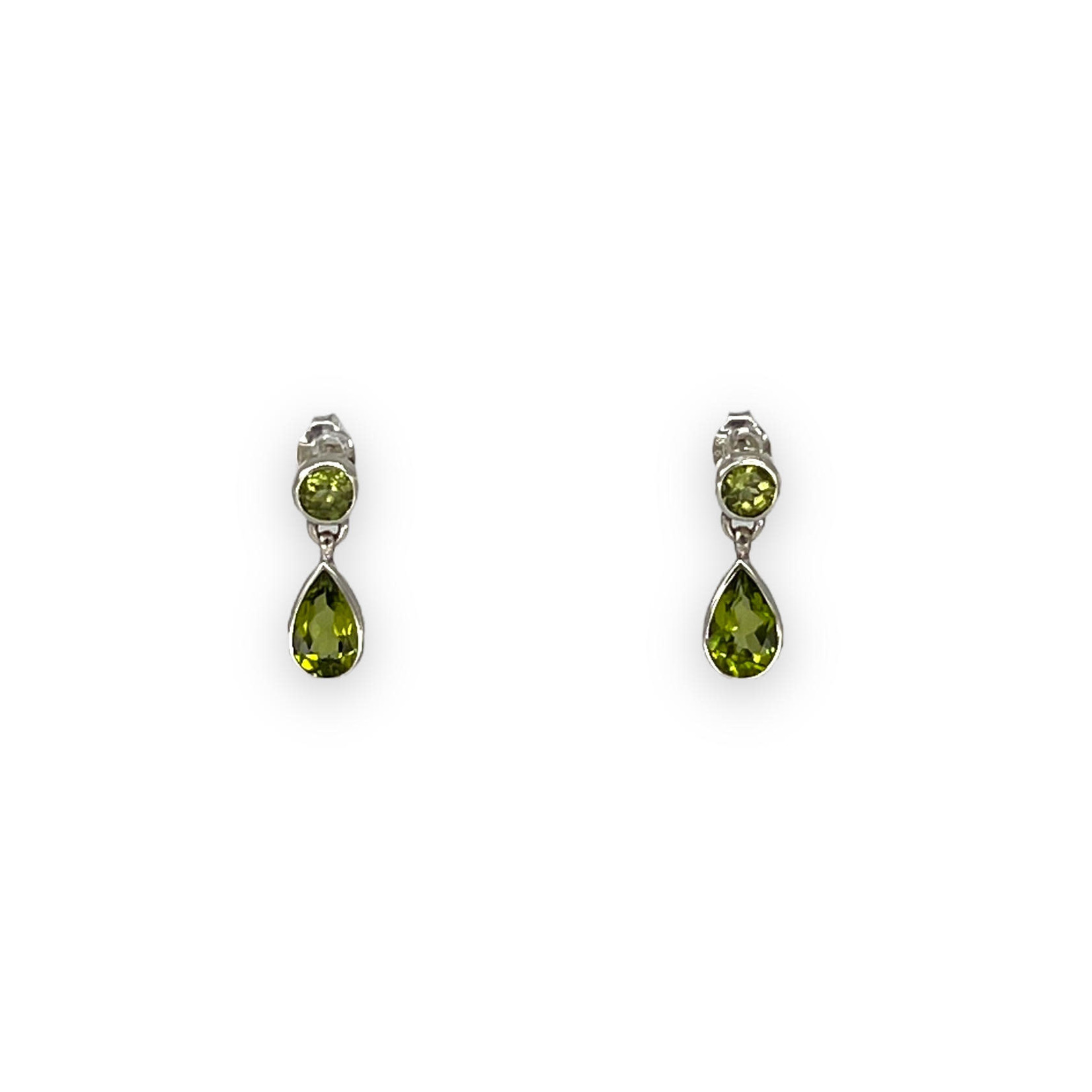 SE454 Sterling Silver Peridot Dangle Earrings