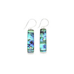 SE464 Sterling Silver Paua Shell Bar Dangle Earrings