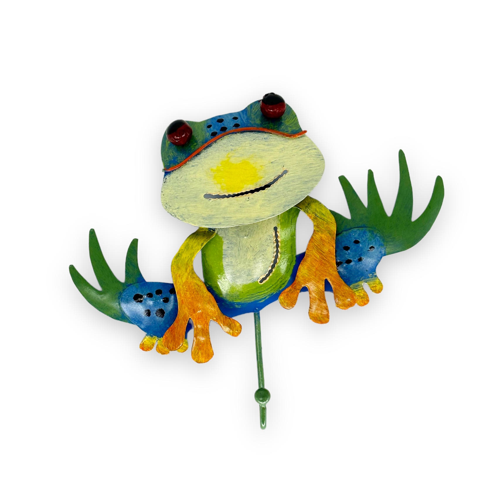 Handmade and Painted Iron Frog Hook Maka Imports