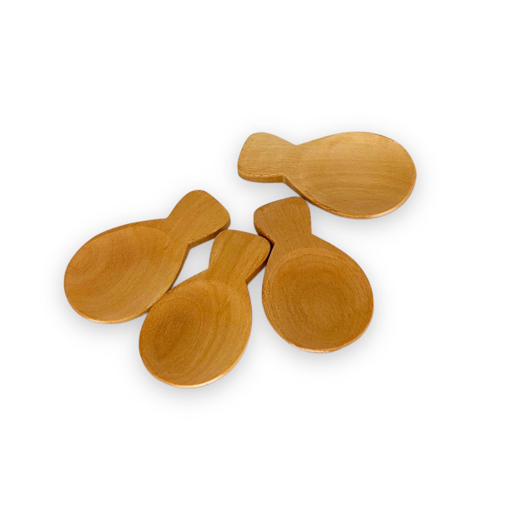 Spoon #15 Hand Carved Fruitwood Pupu Paddles, Pack of 4