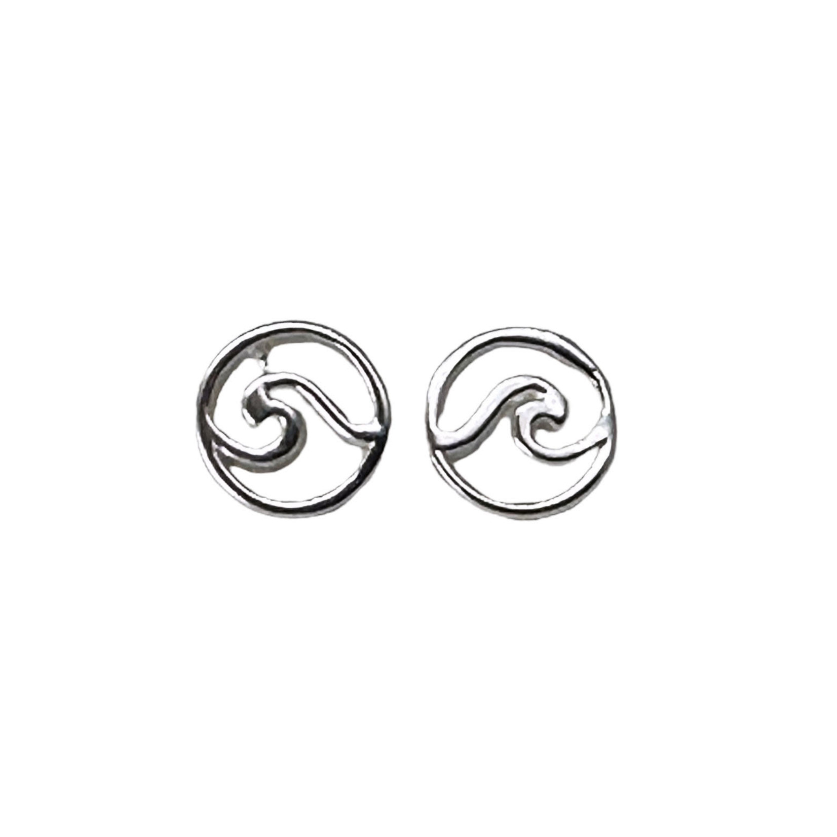 SE480 Sterling Silver Small Wave Stud Earrings