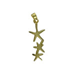 P345G Sterling Silver Gold Plated Starfish Family Pendant