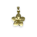 P46G Sterling Silver Gold Plated Plumeria Pendant
