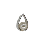 P340 Sterling Silver Raindrop Pearl Pendant