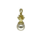 P338G Sterling Silver Gold Plated Pineapple Pearl Pendant