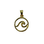P346G Sterling Silver Gold Plated Wave Pendant