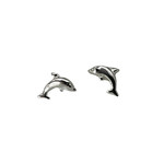 SE18 Sterling Silver Dolphin Stud Earrings
