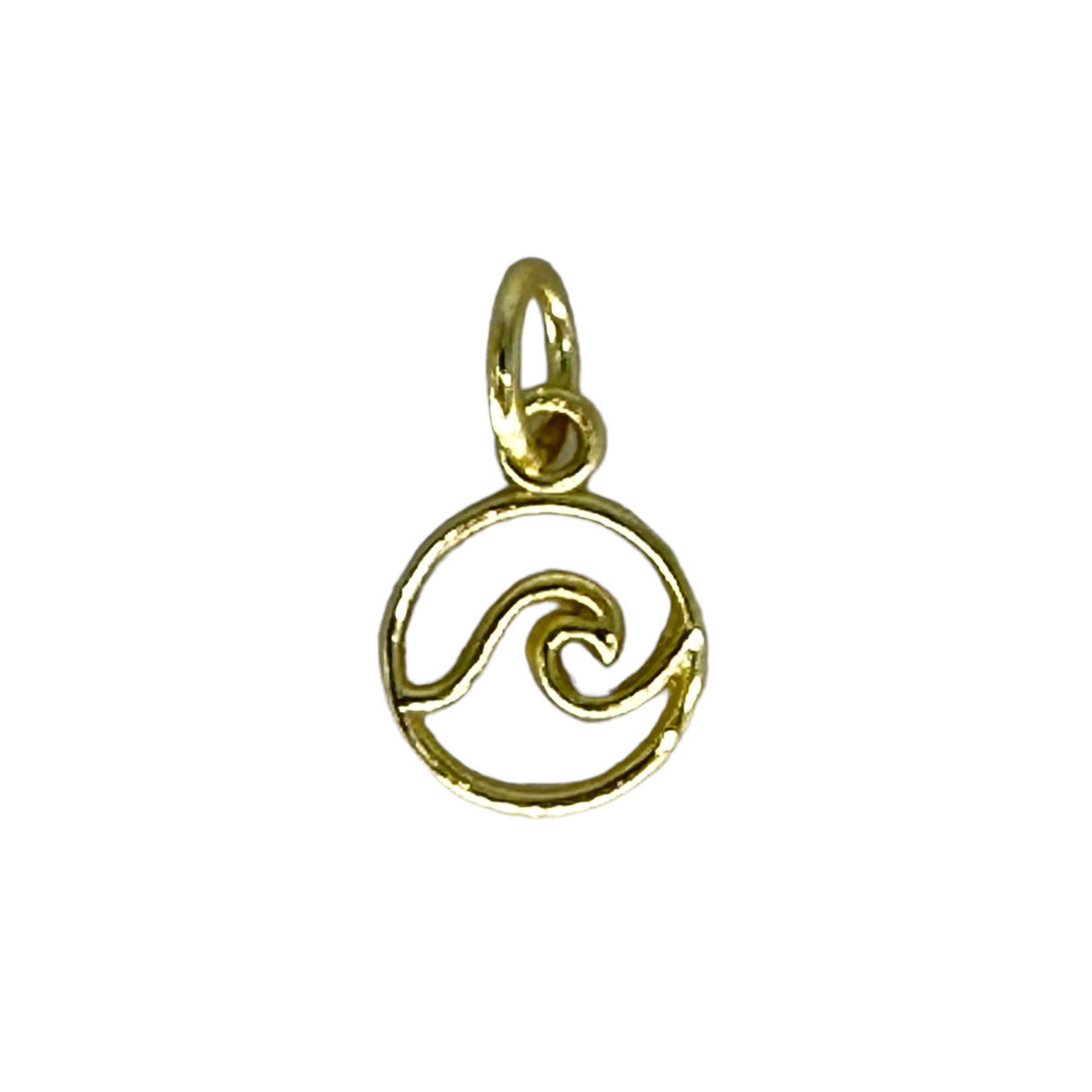 P354G Sterling Silver Gold Plated Wave Pendant