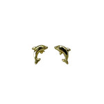 SE18G Sterling Silver Gold Plated Dolphin Studs