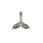 P31 Sterling Silver Carved Whale Tail Pendant