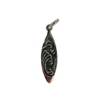 P356 Sterling Silver Surfboard with Wave Detail