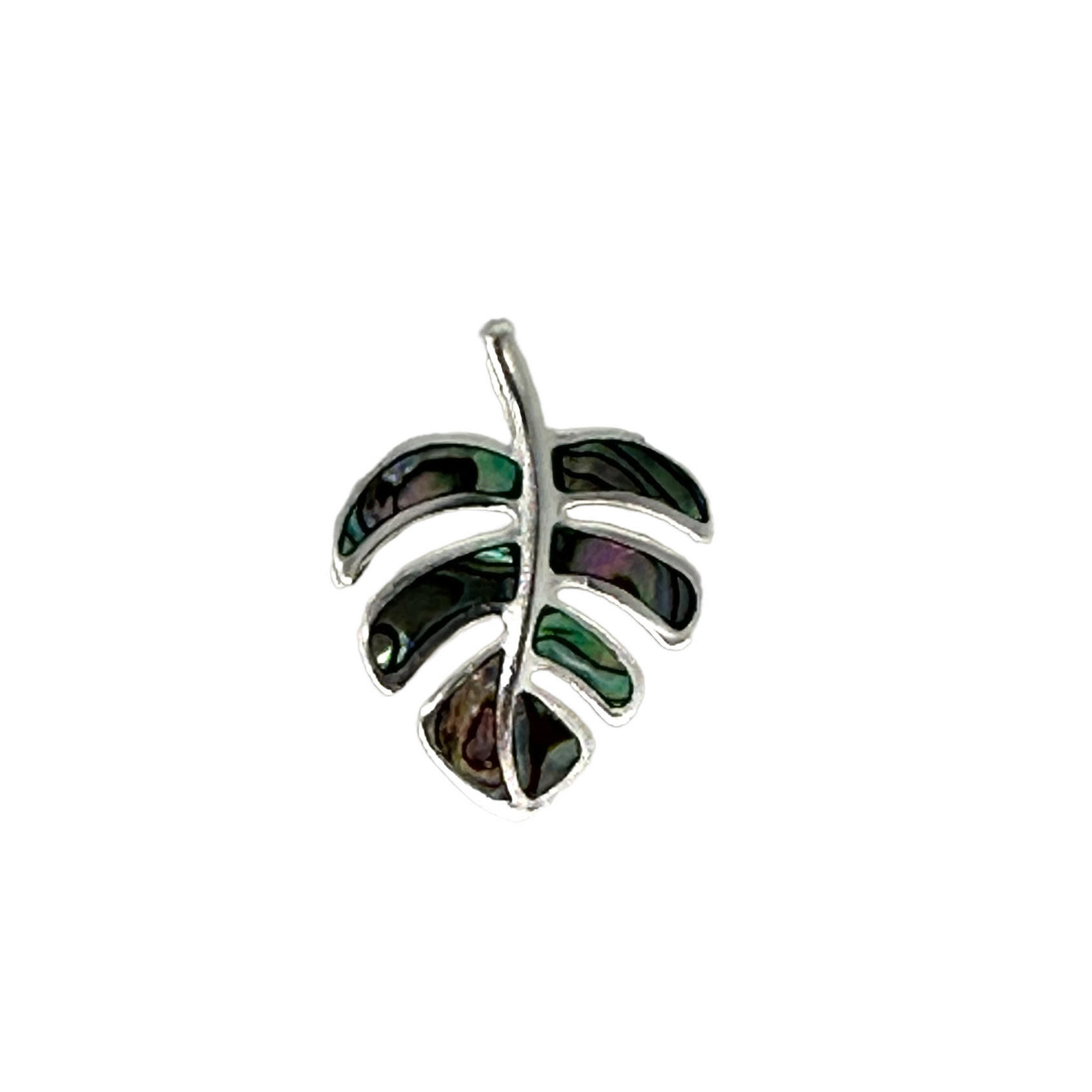 P29 Sterling Silver and Paua Shell Monstera Pendant