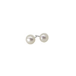 6mm Pearl Stud Earrings White