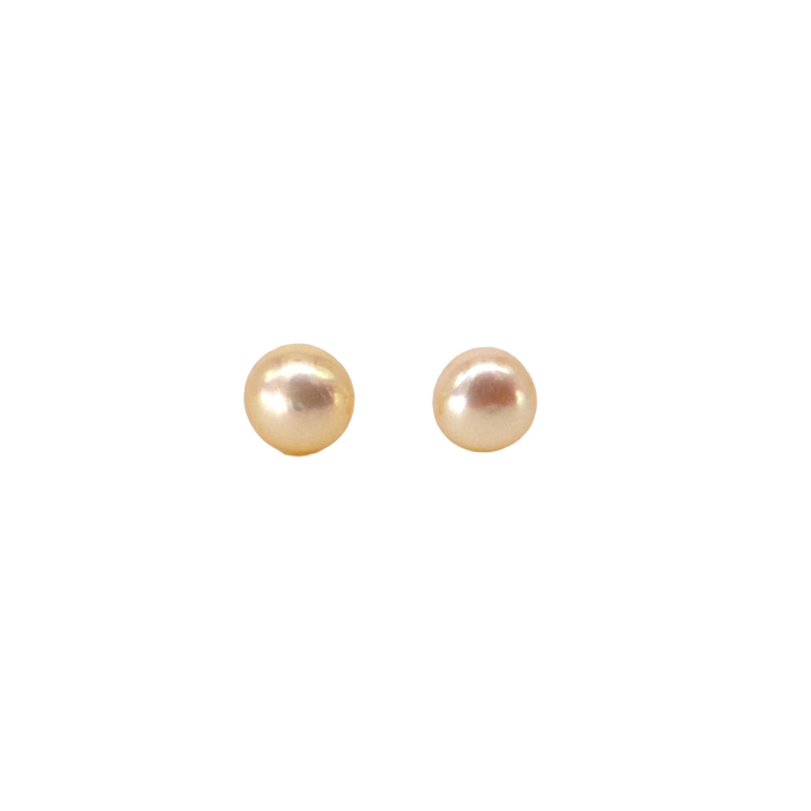 6mm Pearl Stud Earrings Peach
