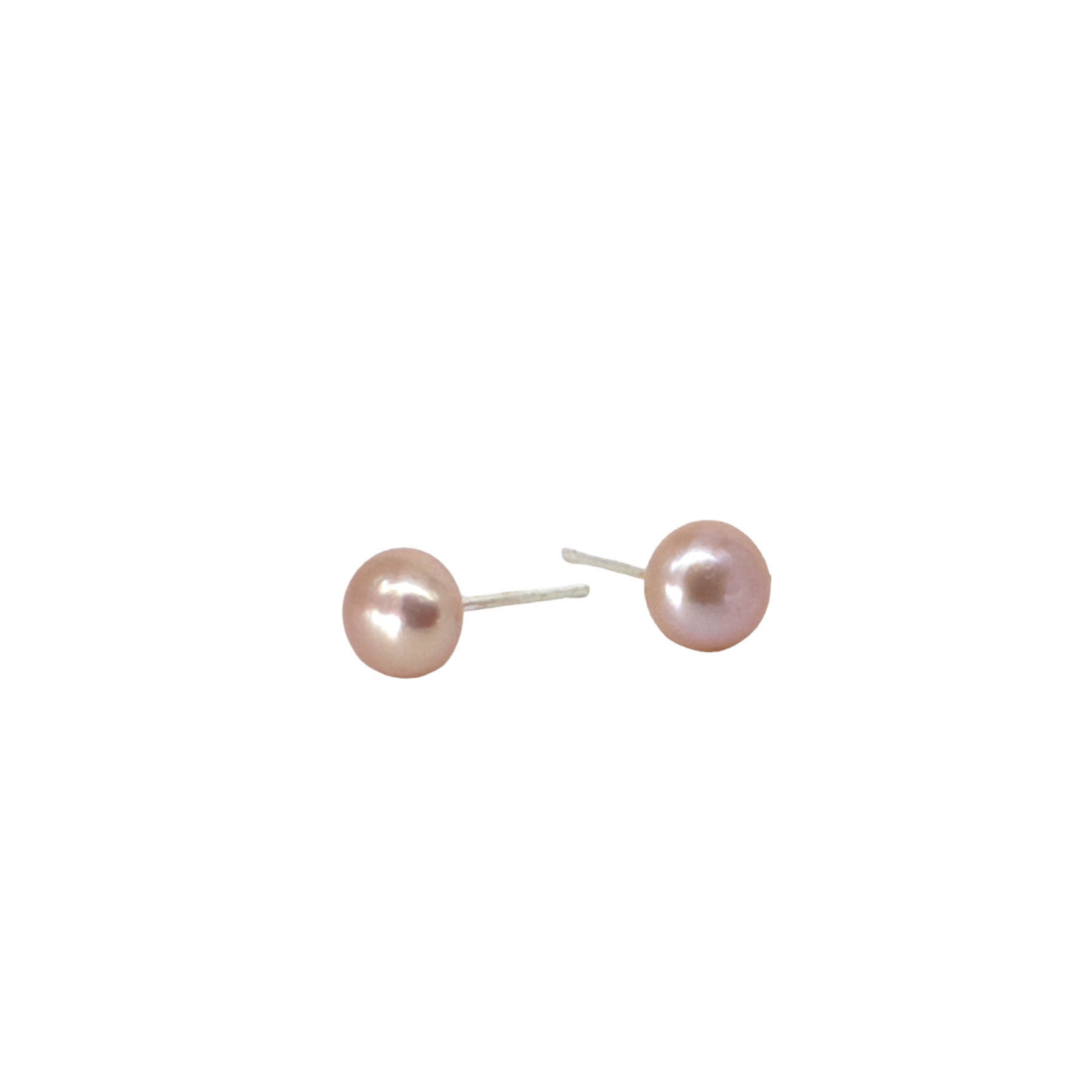 6mm Pearl Stud Earrings Pink