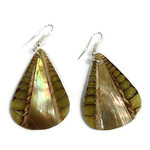 EA167 Island Shell Earrings Gold Shell Raindrop Sliced
