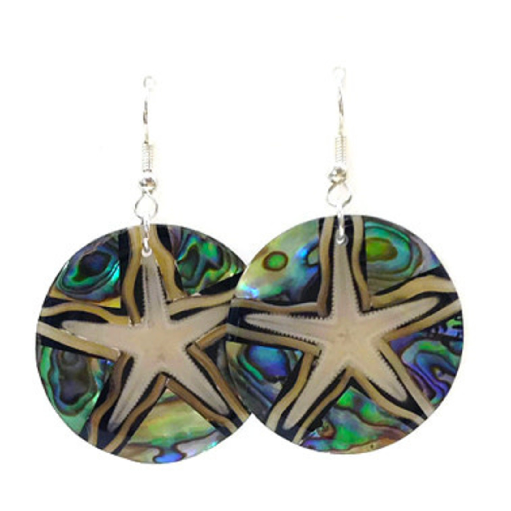 EA155 Shell Earrings Starfish Paua