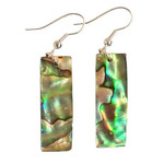 EA119 Shell Earrings Paua Rectangle Stick