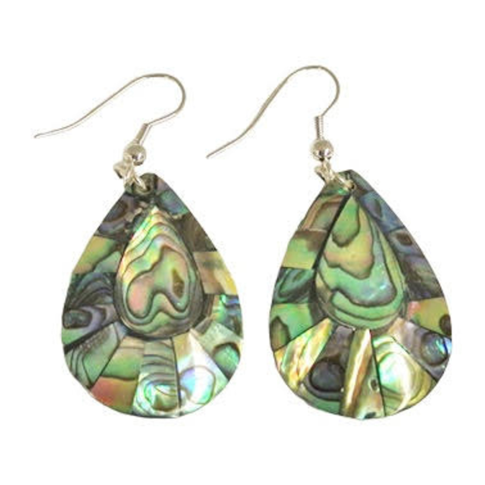 EA99 Shell Earrings Paua Raindrop Mosaic