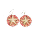 EA162 Island Shell Earrings Starfish Pink Resin