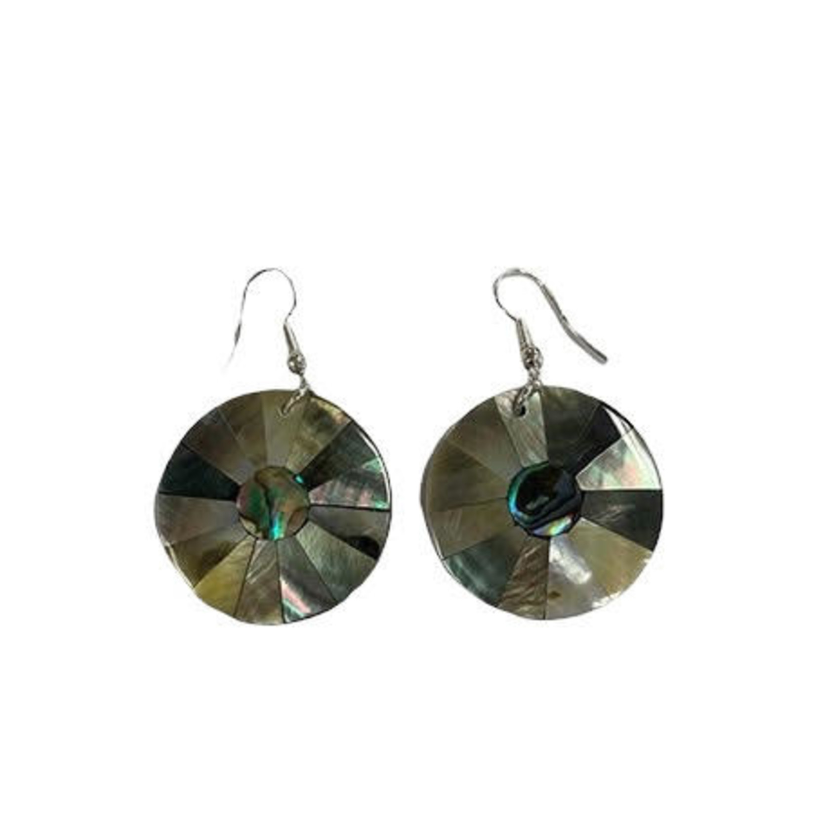 EB35 Shell Earrings Mother of Pearl with Paua