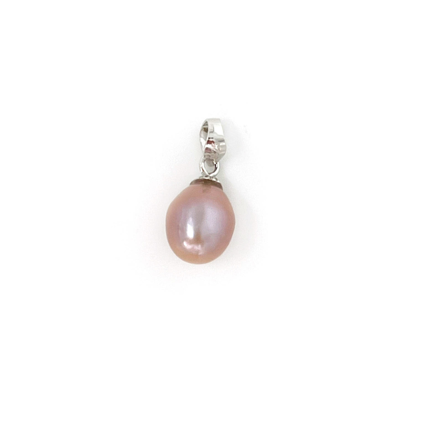 Sterling Silver Freshwater Pearl Pendant  Pink