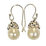 SE154 Sterling Silver Freshwater Pearl Dangle Earrings