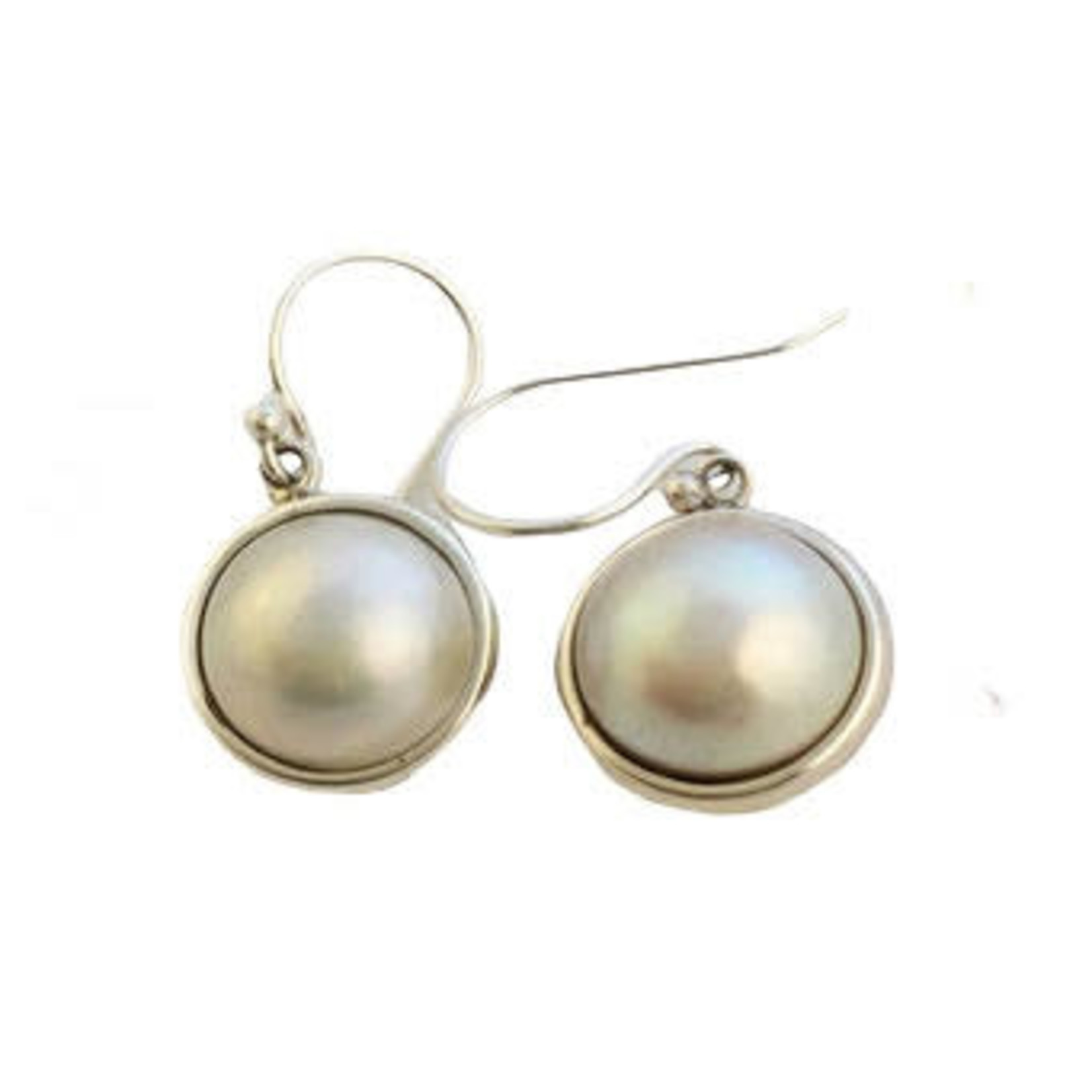 SE166 Sterling Silver Mabe Pearl Dangle Earrings