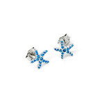 Blue Topaz Stud Earrings SE355 Starfish