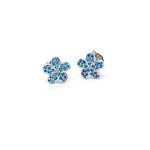 Blue Topaz Stud Earrings SE356 Plumeria