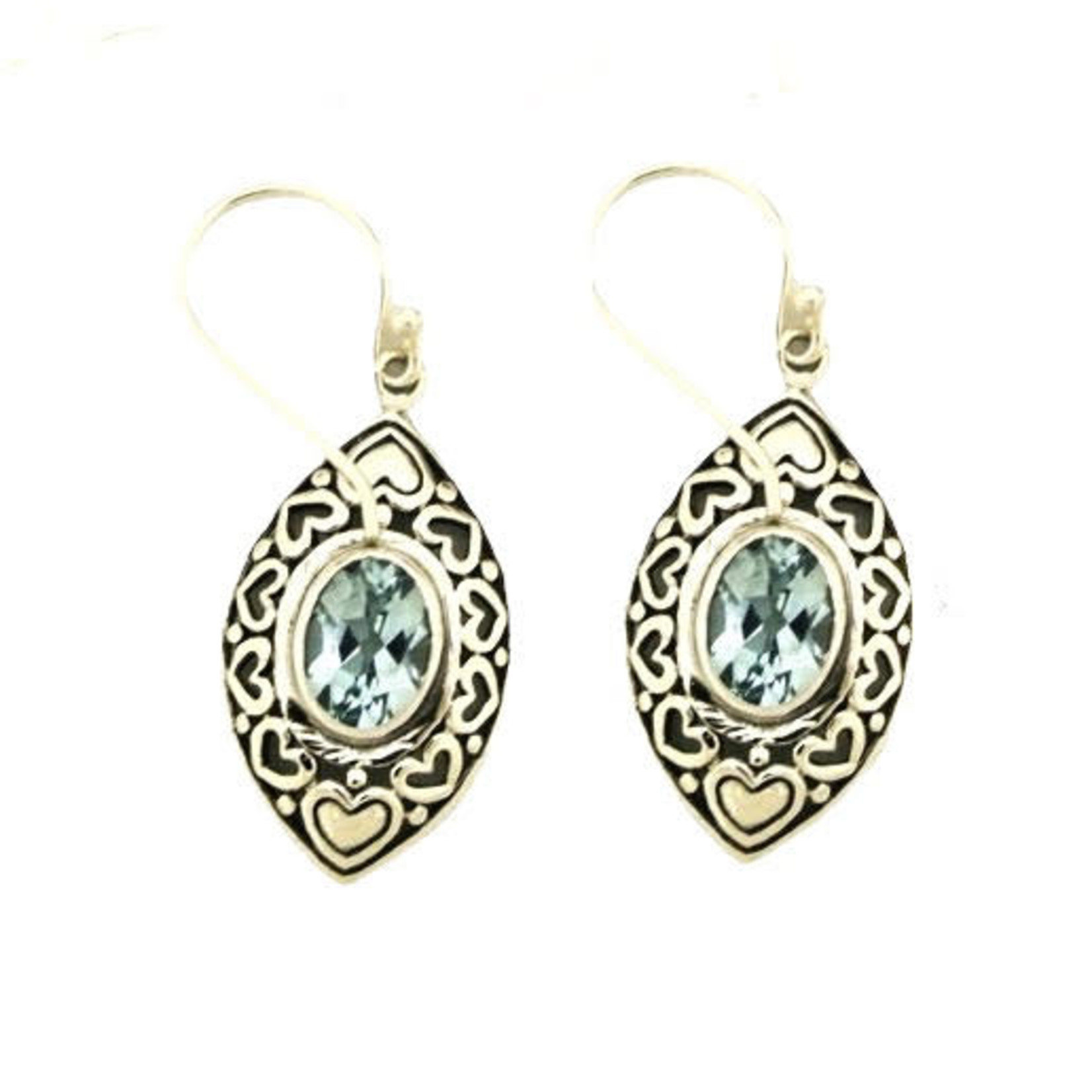SE155 Sterling Silver and Blue Topaz Dangle Earrings