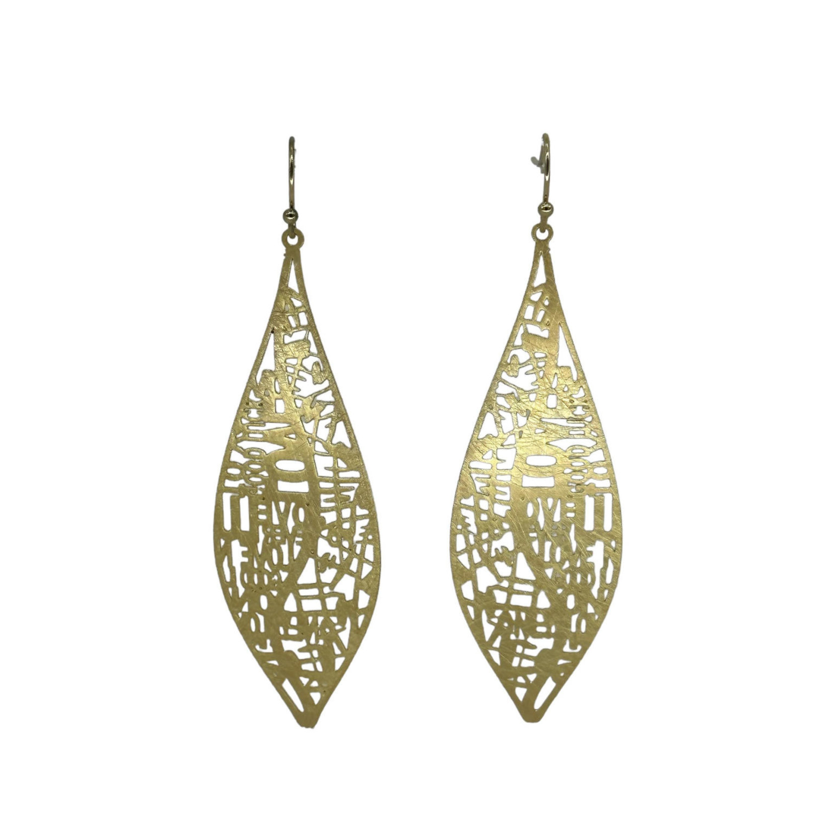 Scratched Earrings Gold X24G