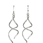 Scratched Earrings Silver Spiral X4S