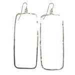 Lani  Silver  Plated Hammered Earrings Rectangle 8S